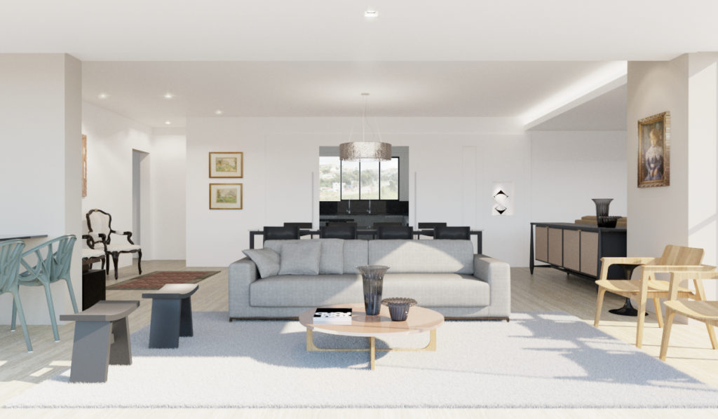 Imagem da sala de estar do Apartamento EZ - Projeto Flat27 arquitetura