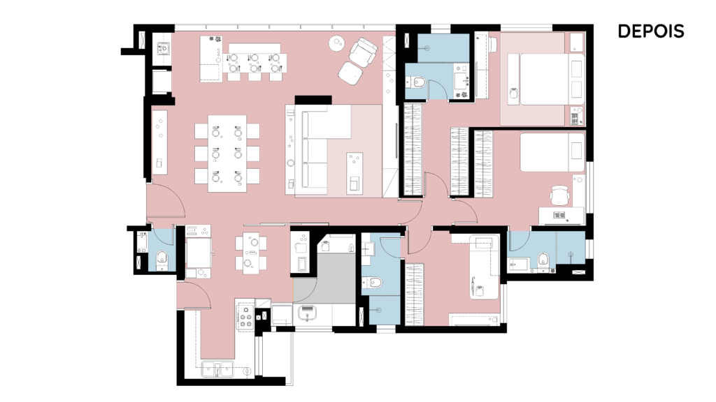 Planta Apartamento CL - Projeto Flat27 Arquitetura